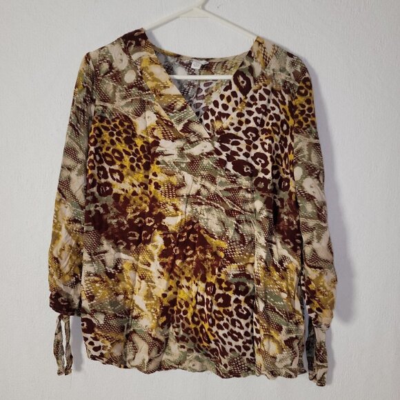 Est 1946 Tops - 498. Est 1946 Long Sleeve Blouse Colcrful Sz L